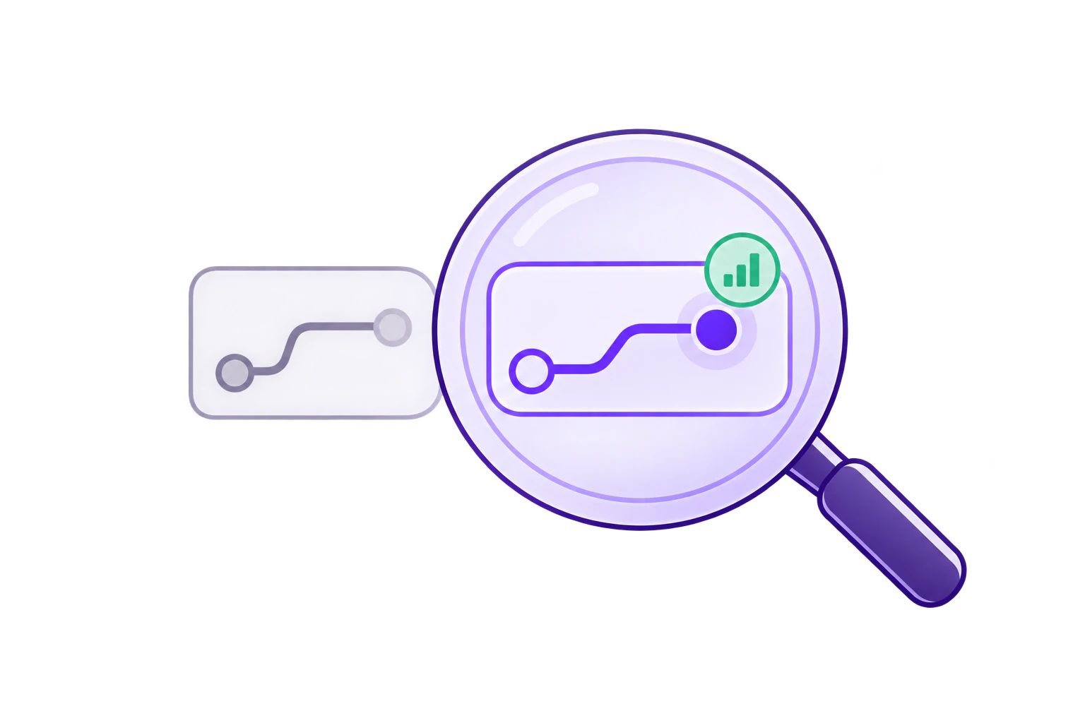 Decision intelligence icon showing an evidence-supported assessment