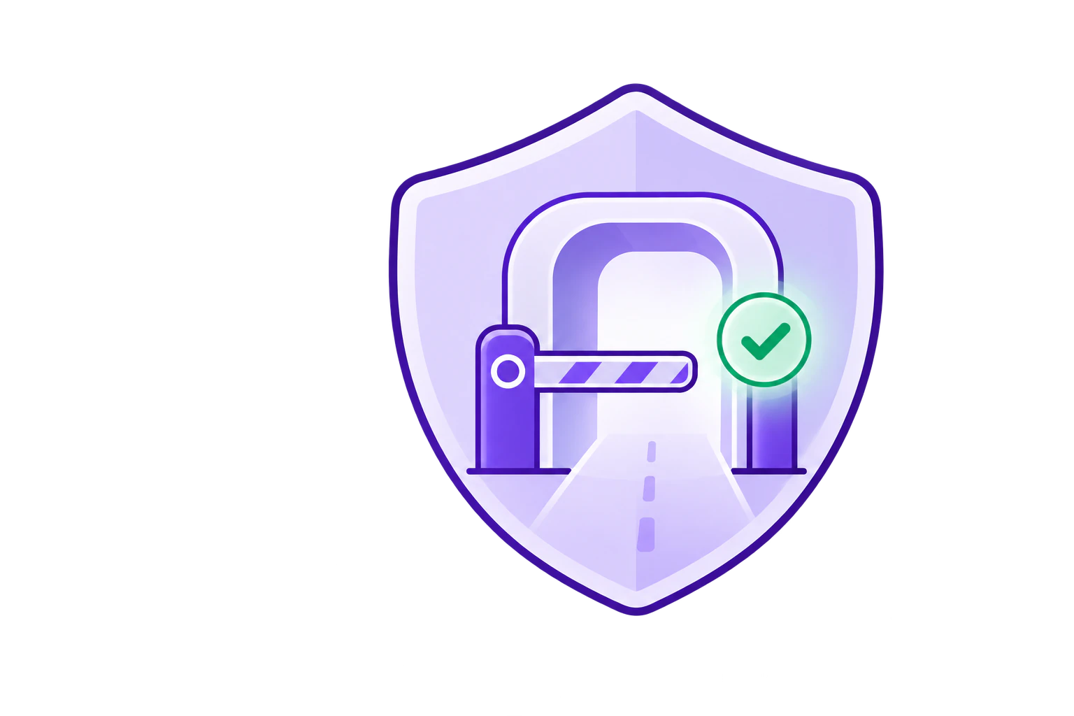 Execution governance icon showing an approved action passing through a controlled gate